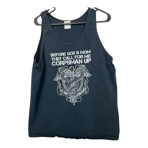 Navy Corpsman Grunge Tank Sleeveless Shirt Top Distressed Thrashed Destroyed L - Picture 1 of 4
